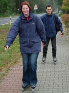 Heike und Matthias auf Inlinern in M&uuml;llrose