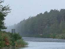 der herannahende Regenschauer