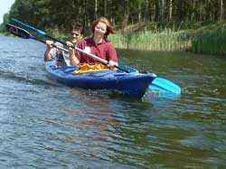 Matthias und Heike paddeln auf dem Oder-Spree-Kanal