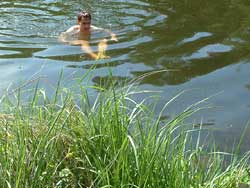 Roberto schwimmt im Oder-Spree-Kanal