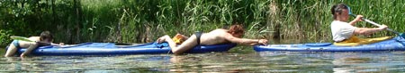 Matthias K und Roberto K in einem Schlauchboot