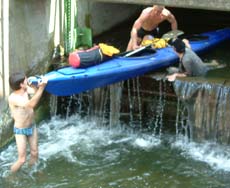 Boot am Wehr in Prenzlau