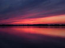 Sonnenuntergang in Schmergow am Trebelsee