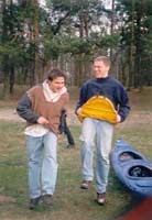 Roberto und Stefan beim Anpaddeln