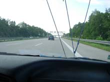 auf der Autobahn in Richtung Rostock