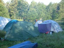 unser Zeltlager um 07.32 Uhr