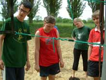 Benjamin, Sarah, Christine und Marius bei der Auslosung